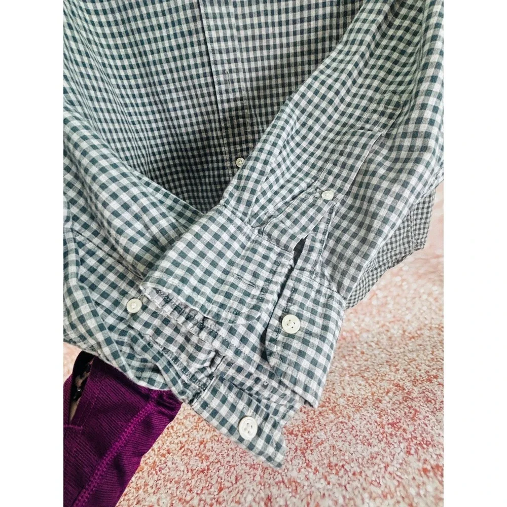 J Crew Mens Classic Fit Button Down Long Sleeve Gingham Shirt‎
